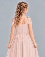Blush Pink A-line Junior Bridesmaid Dress Back_Detail [Shared]