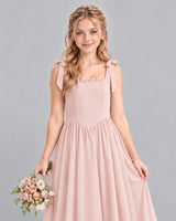 Blush Pink A-line Junior Bridesmaid Dress Detail [Shared]