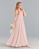 Blush Pink A-line Junior Bridesmaid Dress Side [Shared]