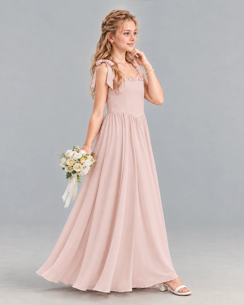 Blush Pink A-line Junior Bridesmaid Dress Side [Shared]