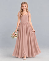 Dusty Rose A-line Junior Bridesmaid Dress Front