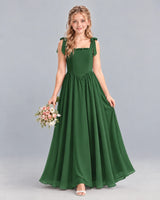 Emerald Green A-line Junior Bridesmaid Dress Front