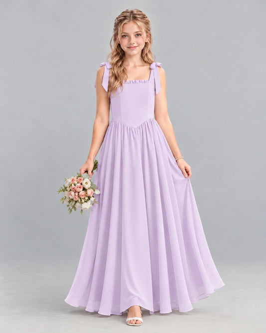 Lavender A-line Junior Bridesmaid Dress Front