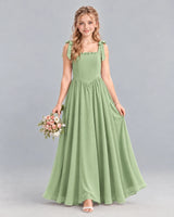 Sage Green A-line Junior Bridesmaid Dress Front