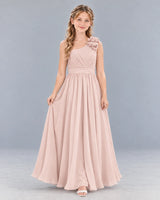 Blush Pink A-line Junior Bridesmaid Dress Front
