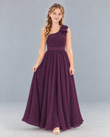 Grape A-line Junior Bridesmaid Dress Front