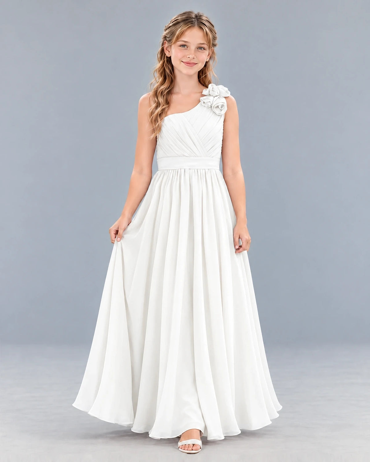 Ivory A-line Junior Bridesmaid Dress Front