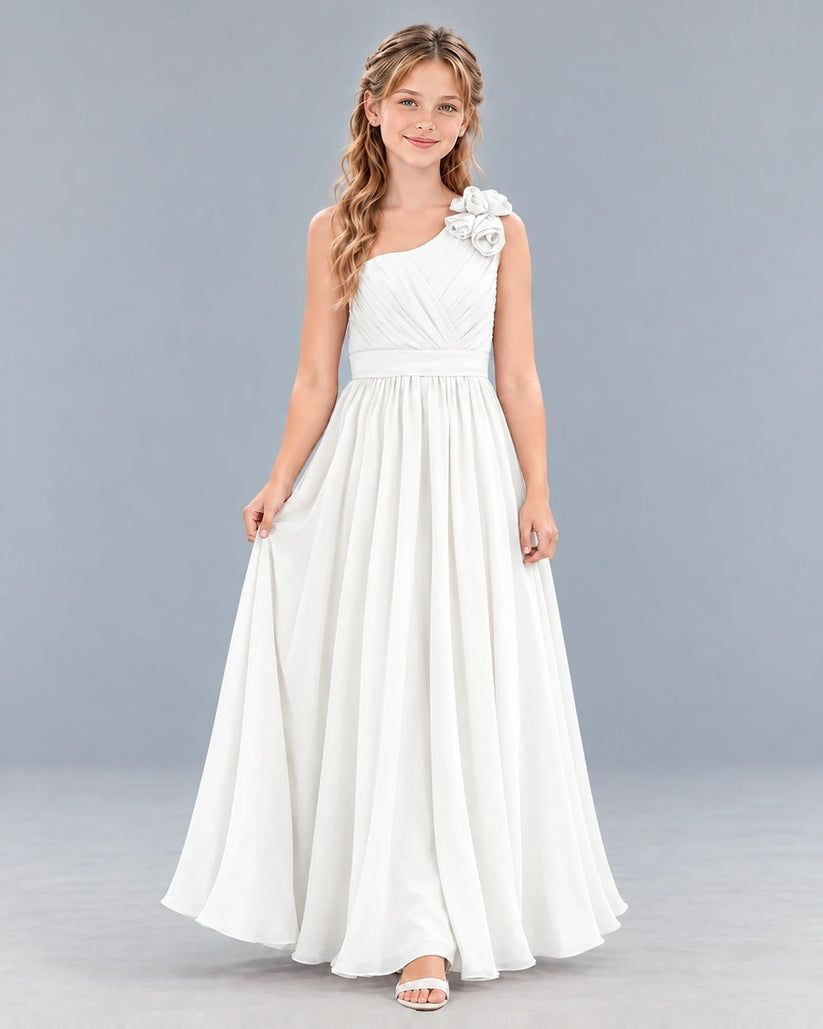 Ivory A-line Junior Bridesmaid Dress Front