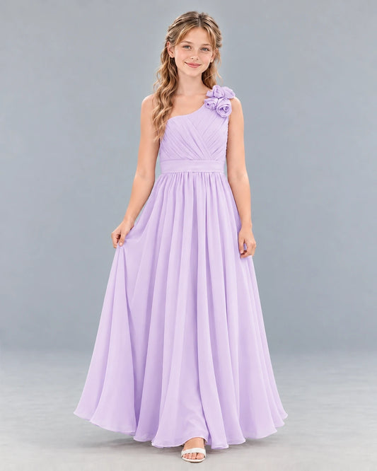 Lavender A-line Junior Bridesmaid Dress Front