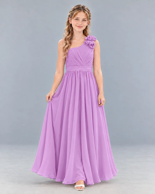 Lilac A-line Junior Bridesmaid Dress Front