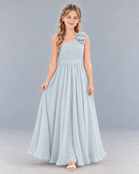 Mist A-line Junior Bridesmaid Dress Front