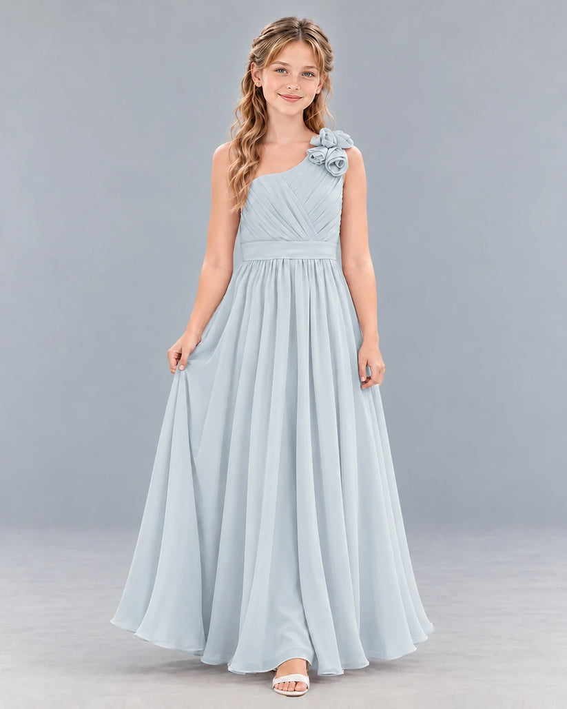 Mist A-line Junior Bridesmaid Dress Front