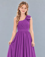 Purple A-line Junior Bridesmaid Dress Detail [Shared]