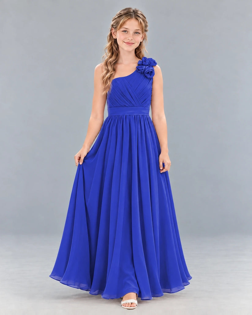 Royal Blue A-line Junior Bridesmaid Dress Front