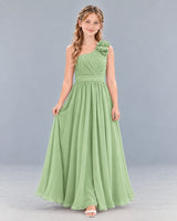 Sage Green A-line Junior Bridesmaid Dress Front