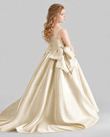 Champagne Ball Gown Girls Pageant Dresses Pose