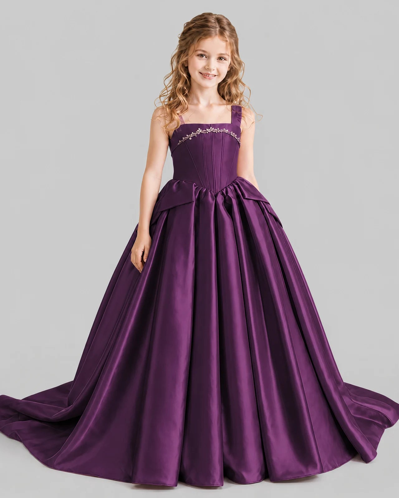Grape Ball Gown Girls Pageant Dresses Front