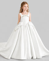 Ivory Ball Gown Girls Pageant Dresses Side