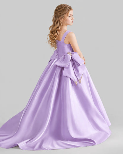Lilac Ball Gown Girls Pageant Dresses Pose