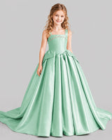 Mint Green Ball Gown Girls Pageant Dresses Front