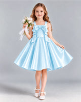 Baby Blue A-line Girls Formal Dress Front