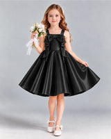 Black A-line Girls Formal Dress Front