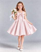 Blush Pink A-line Girls Formal Dress Front