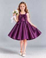 Grape A-line Girls Formal Dress Front