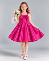 Hot Pink A-line Girls Formal Dress Front