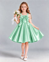 Mint Green A-line Girls Formal Dress Front