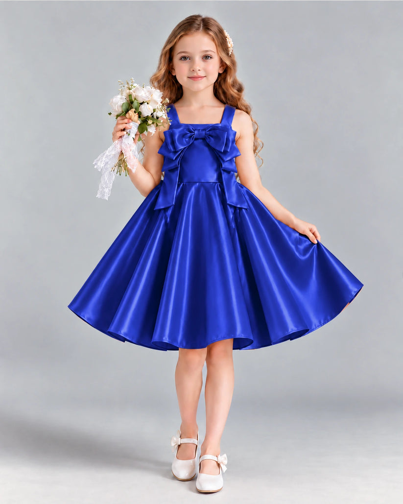 Royal Blue A-line Girls Formal Dress Front