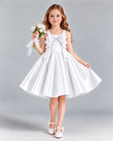 White A-line Girls Formal Dress Front