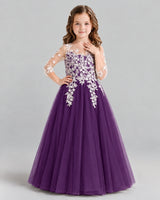 Grape A-line Girls Formal Dress Front