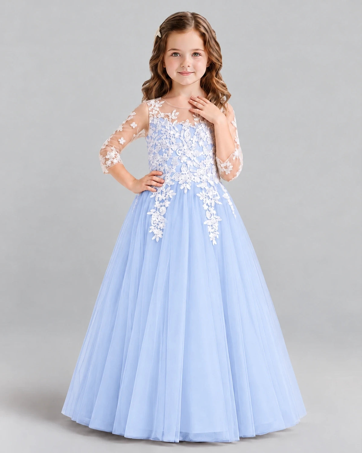 Lavender A-line Girls Formal Dress Front