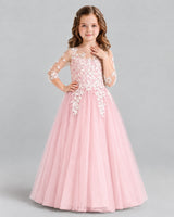 Pink A-line Girls Formal Dress Front