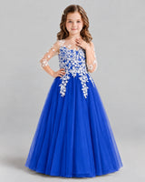 Royal Blue A-line Girls Formal Dress Front