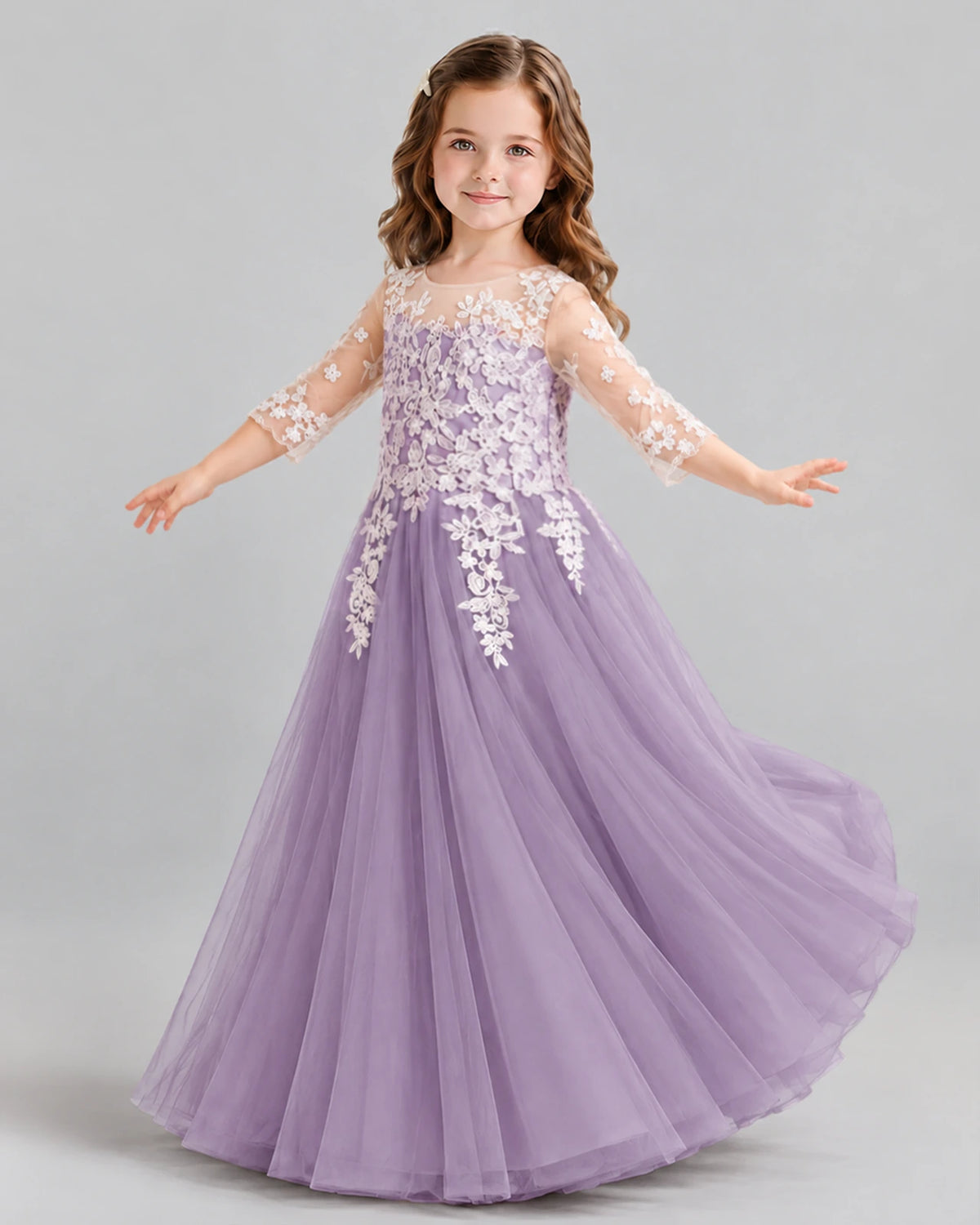 Wisteria A-line Girls Formal Dress Side [Shared]