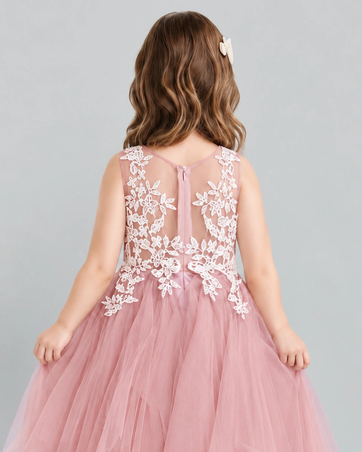 Dusty Rose A-line Girls Formal Dress Back_Detail [Shared]