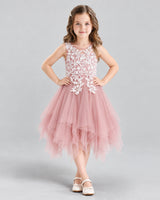 Dusty Rose A-line Girls Formal Dress Front