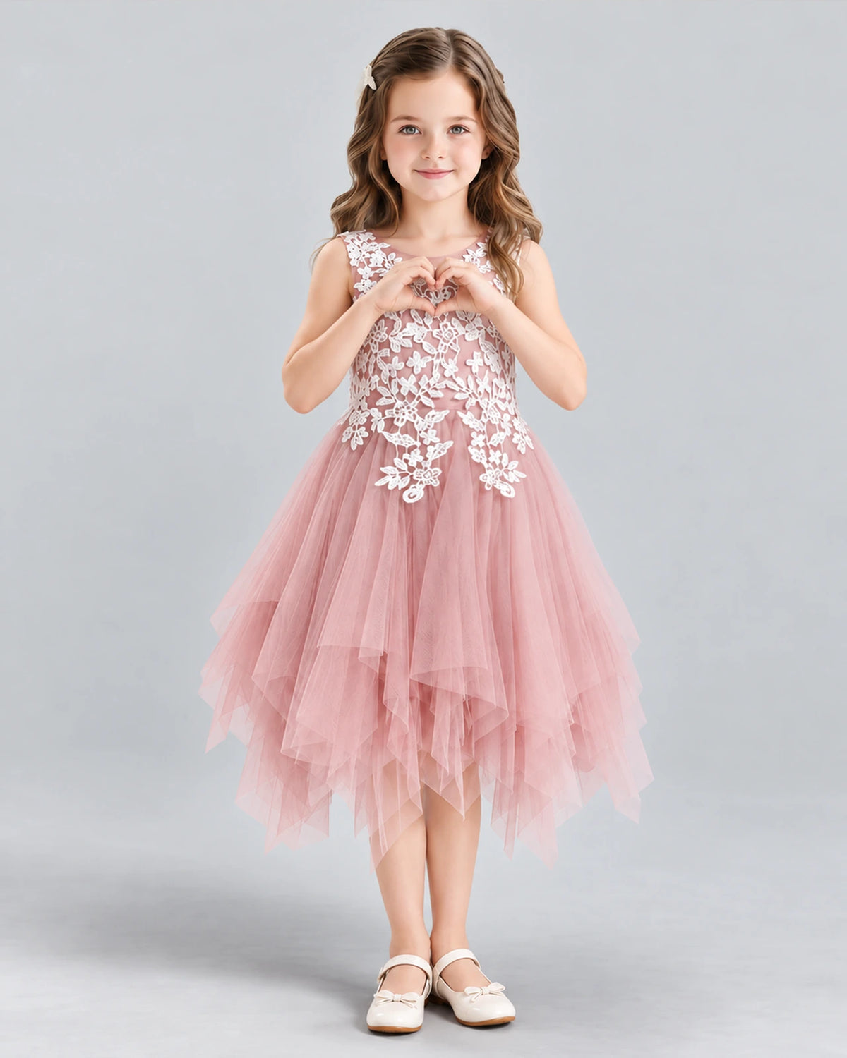 Dusty Rose A-line Girls Formal Dress Pose [Shared]