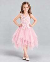 Pink A-line Girls Formal Dress Front