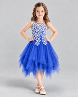 Royal Blue A-line Girls Formal Dress Front