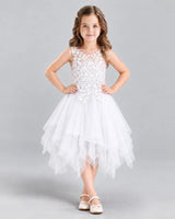 White A-line Girls Formal Dress Front