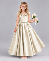 Champagne Ball Gown Junior Bridesmaid Dress Front
