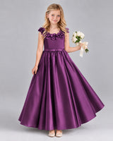Grape Ball Gown Junior Bridesmaid Dress Front