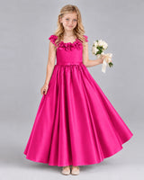 Hot Pink Ball Gown Junior Bridesmaid Dress Front