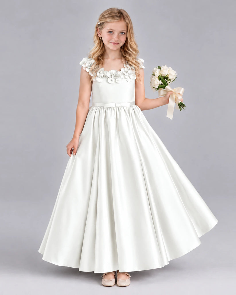 Ivory Ball Gown Junior Bridesmaid Dress Front