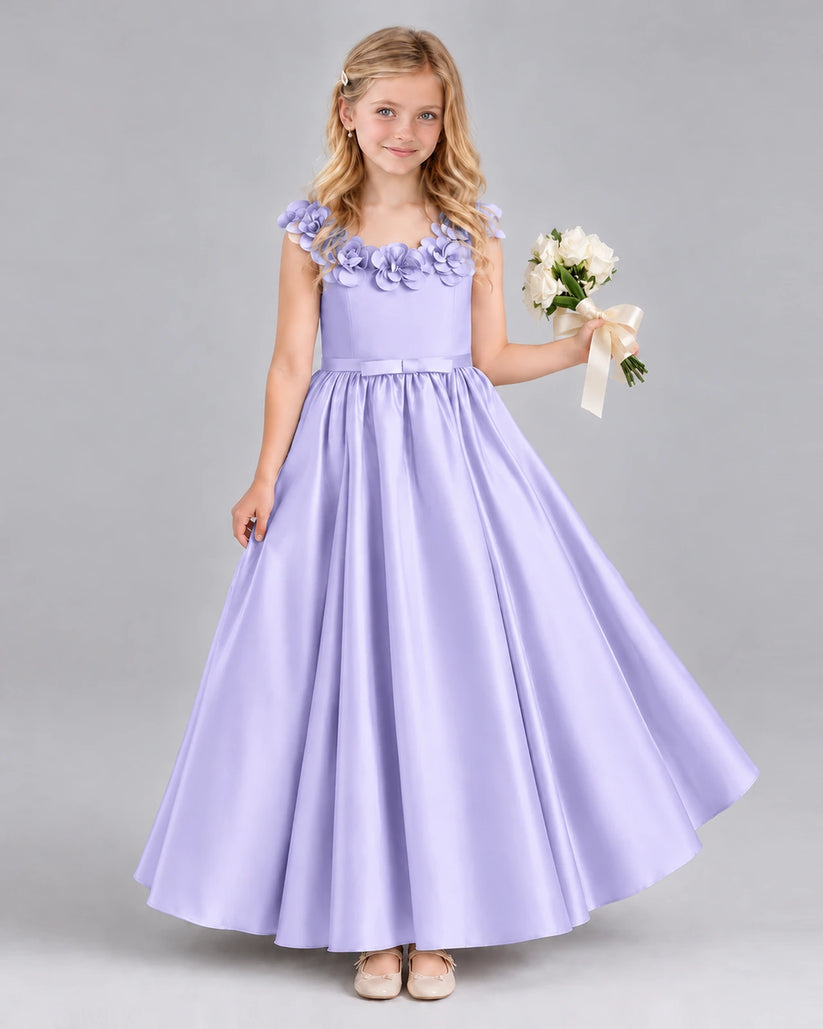 Lavender Ball Gown Junior Bridesmaid Dress Front