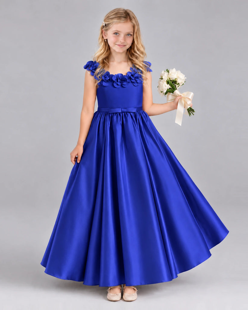 Royal Blue Ball Gown Junior Bridesmaid Dress Front