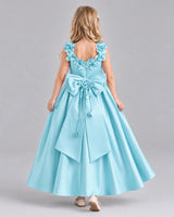 Sky Blue Ball Gown Junior Bridesmaid Dress Back [Shared]